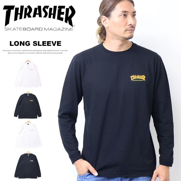 THRASHER（スラッシャー） フレイムロゴプリント 長袖Tシャツ 長T ロン