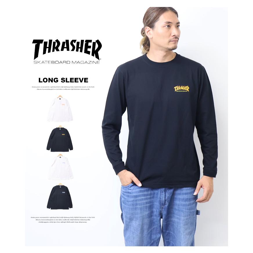 THRASHER（スラッシャー） フレイムロゴプリント 長袖Tシャツ 長T ロン