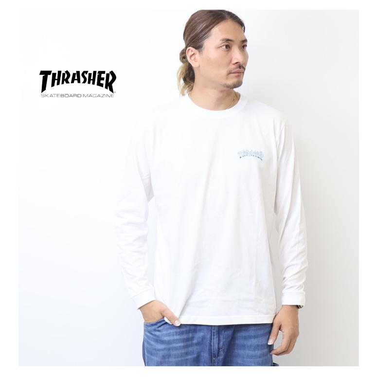 THRASHER（スラッシャー） フレイムロゴプリント 長袖Tシャツ 長T ロン