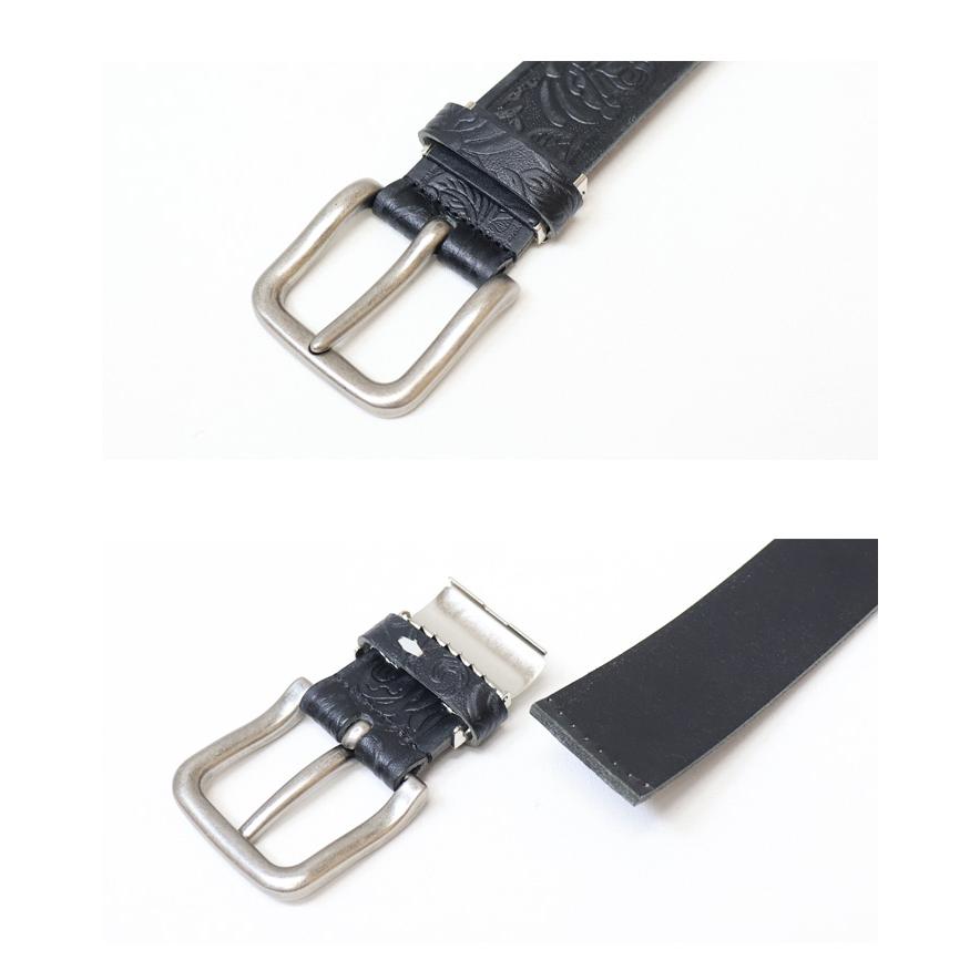 Wrangler（ラングラー） 花柄型押し ヴィンテージ加工 レザーベルト