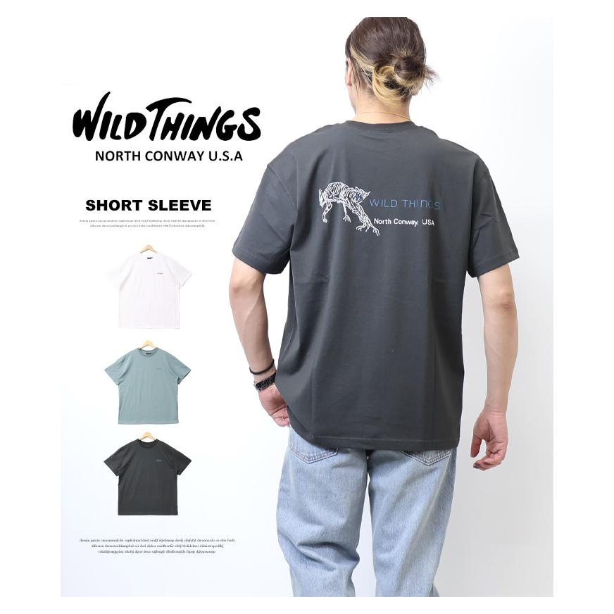 SLINKYキャットプリント Tシャツ ホワイト ストリート waste WILD THINGS（ワイルドシングス） WILD CAT プリント 半袖Tシャツ 半T