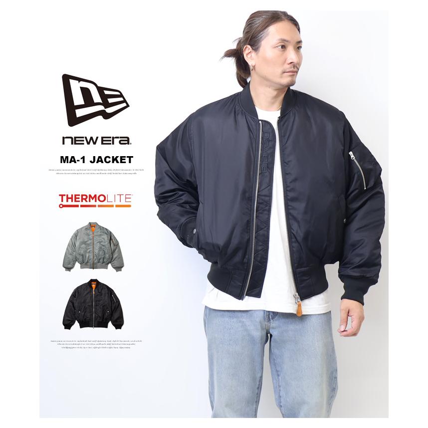 NEW ERA（ニューエラ） ナイロン ボンバージャケット レザーパッチ MA
