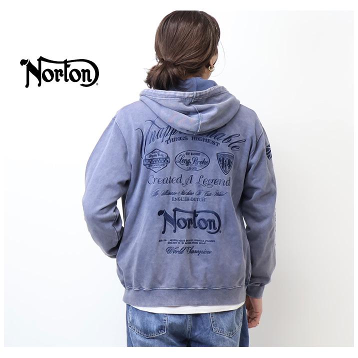 ノートン（NORTON） ヴィンテージ加工 刺繍 スウェットジップパーカー