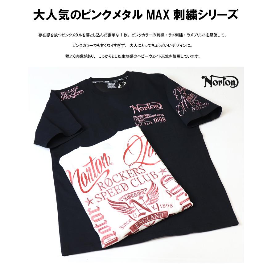 【極美品】PINKSPINK パッチワーク 刺繍 Tシャツ カットソー ロック ノートン（NORTON） ピンクメタル MAX Tシャツ メンズ 半袖Tシャツ