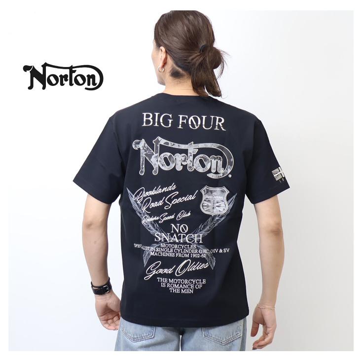 ノートン（NORTON） ワントーンボタニカル叩きつけ Tシャツ メンズ