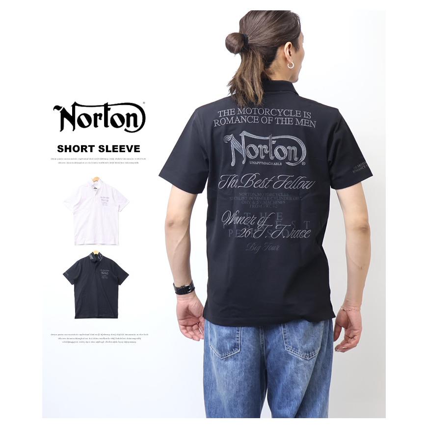 ノートン（NORTON） 同色ラメ刺繍 半袖ポロシャツ メンズ 送料無料