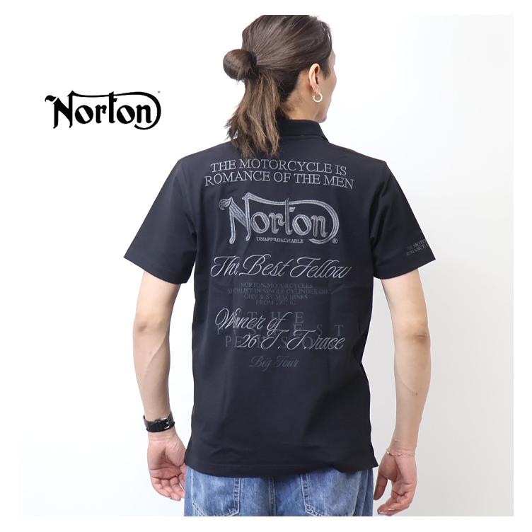 ノートン（NORTON） 同色ラメ刺繍 半袖ポロシャツ メンズ 送料無料