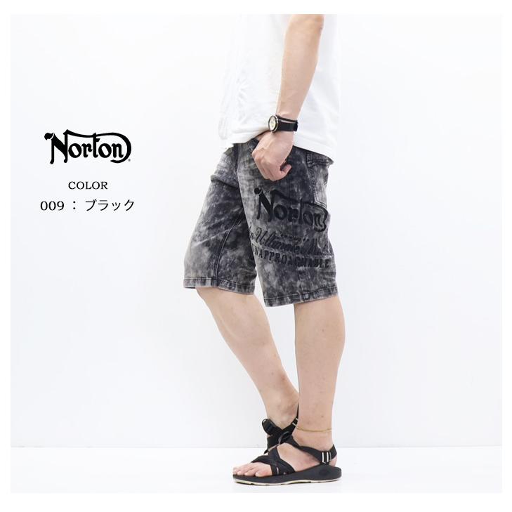 ノートン（NORTON） ストレッチケミカルデニム MAX刺繍 ショートパンツ
