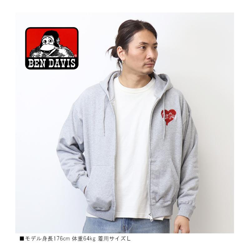 BEN DAVIS（ベンデイビス） ハート サガラ刺繍 スウェットジップ