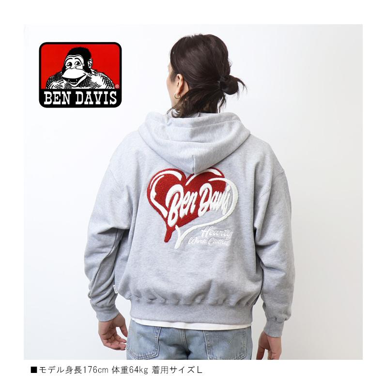 BEN DAVIS（ベンデイビス） ハート サガラ刺繍 スウェットジップ