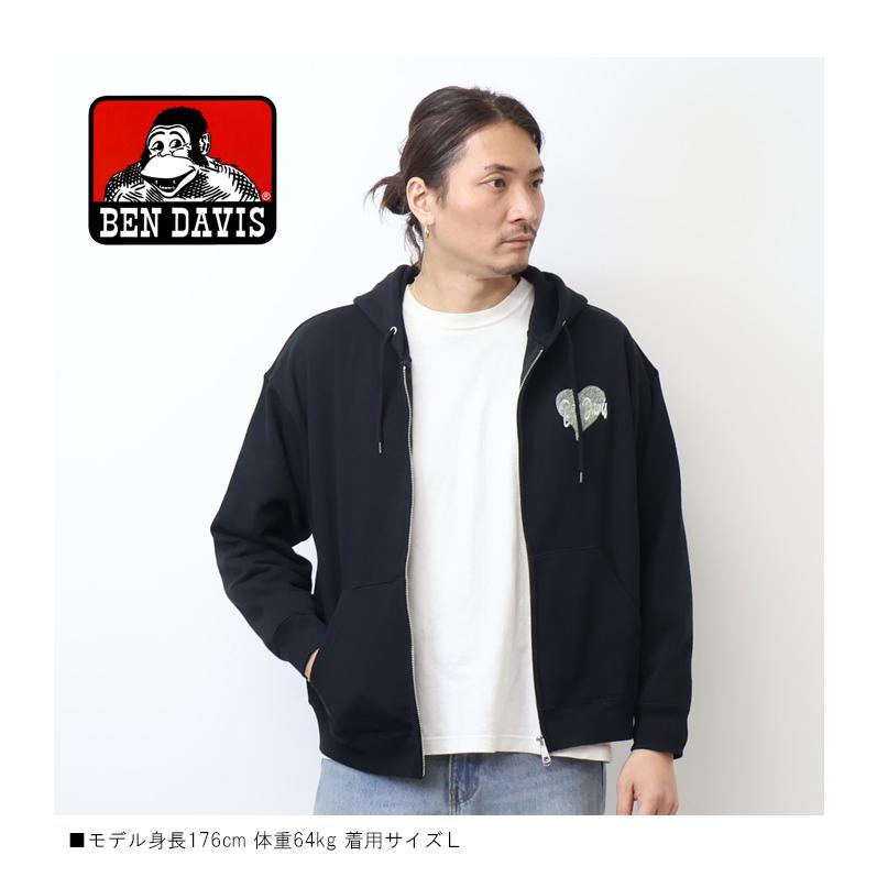 BEN DAVIS（ベンデイビス） ハート サガラ刺繍 スウェットジップ