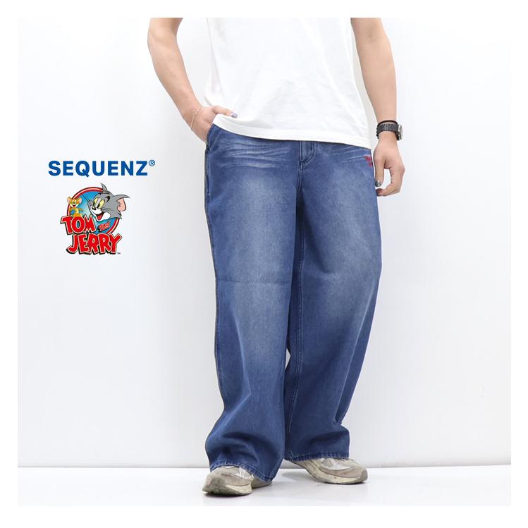 SEQUENZ トムとジェリー ルーズデニムパンツ ジーンズ メンズ 送料無料