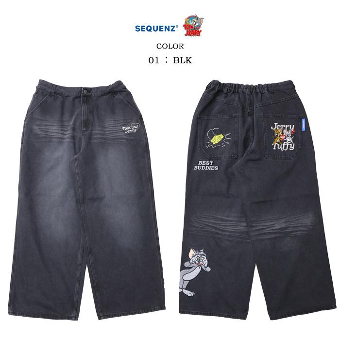 SEQUENZ トムとジェリー ルーズデニムパンツ ジーンズ メンズ 送料無料