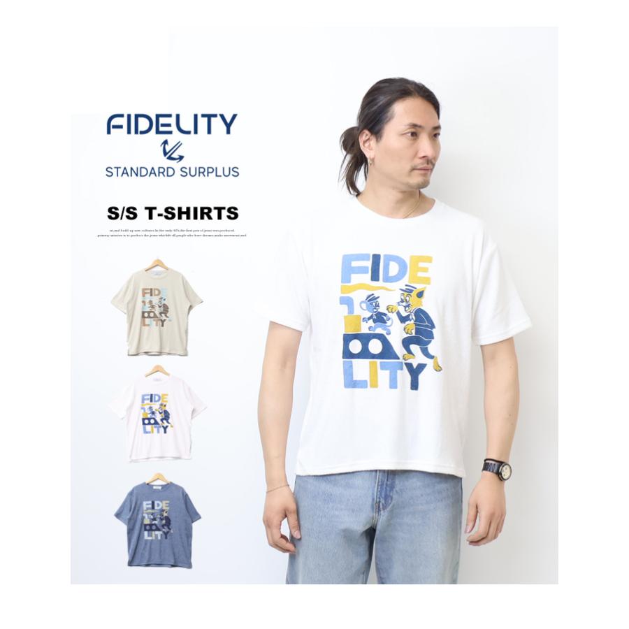 FIDELITY（フィデリティ） プリント パイル 半袖Tシャツ 半T メンズ