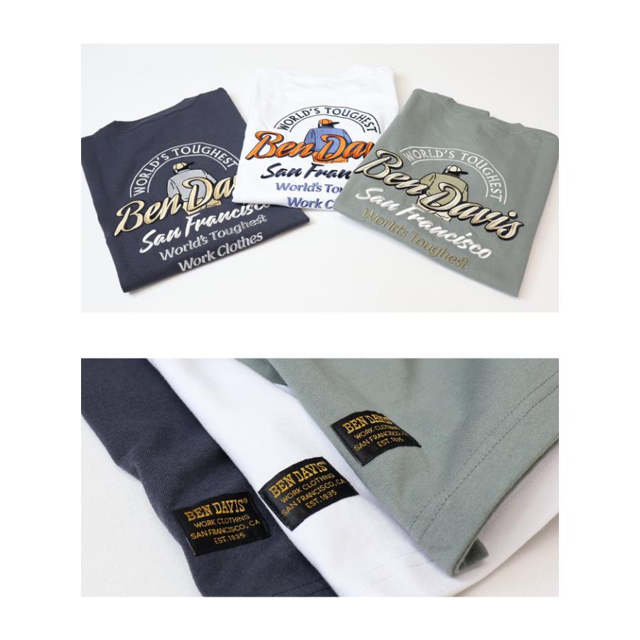 BEN DAVIS（ベンデイビス） 刺繍 半袖Tシャツ BD LABEL ビッグ