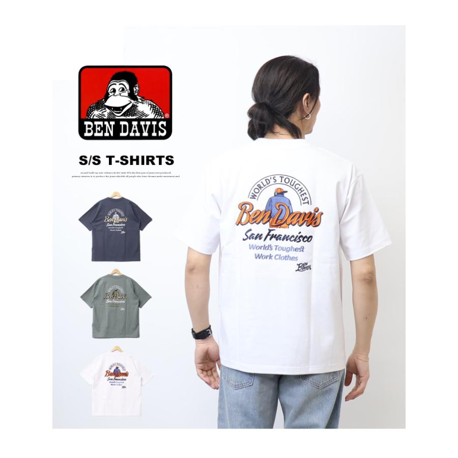 BEN DAVIS（ベンデイビス） 刺繍 半袖Tシャツ BD LABEL ビッグ