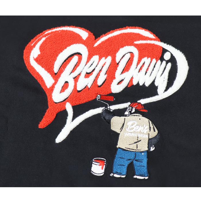 BEN DAVIS（ベンデイビス） 刺繍 半袖Tシャツ HEART CHENILLE ハート