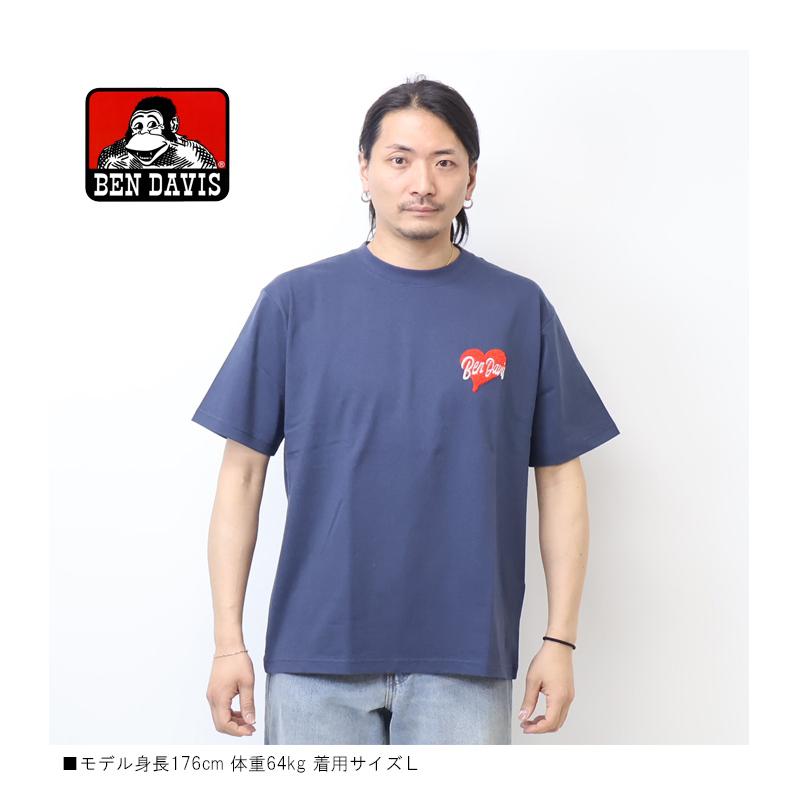 BEN DAVIS（ベンデイビス） 刺繍 半袖Tシャツ HEART CHENILLE ハート
