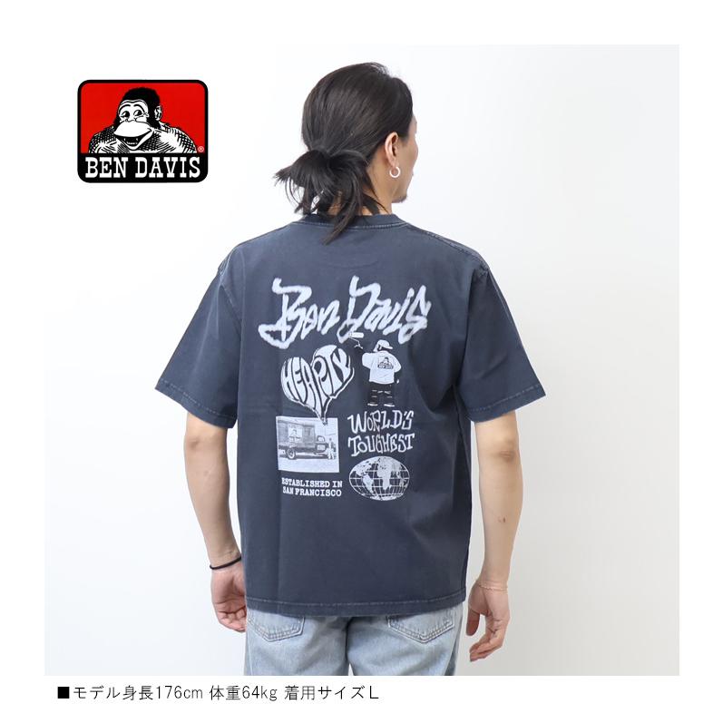 BEN DAVIS（ベンデイビス） ヴィンテージ加工 プリント 半袖Tシャツ