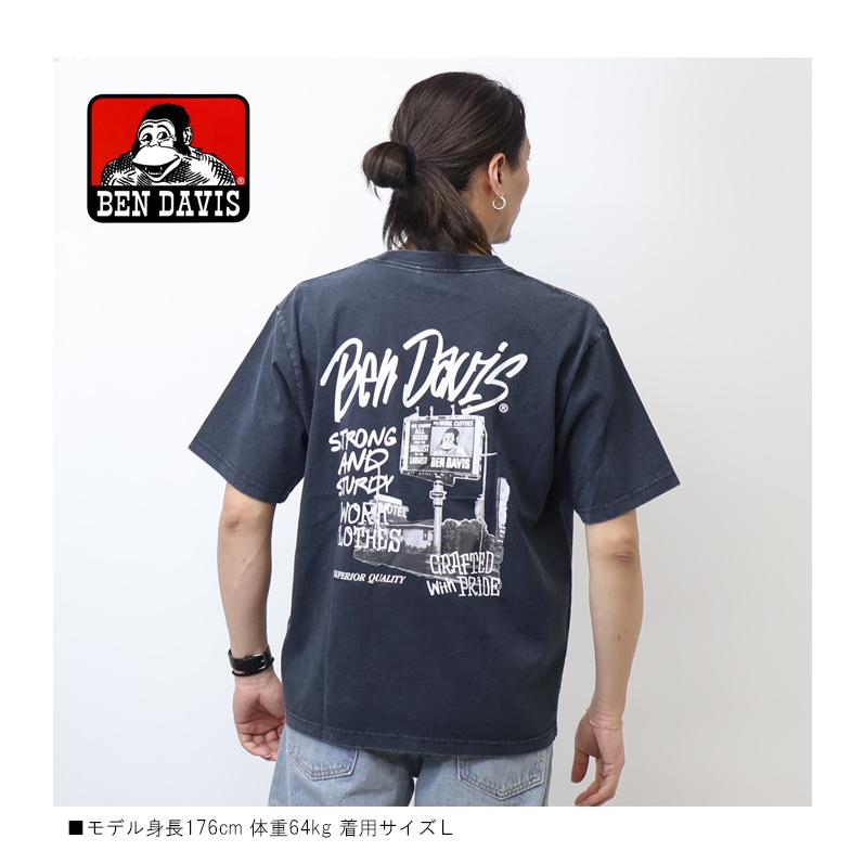 BEN DAVIS（ベンデイビス） ヴィンテージ加工 プリント 半袖Tシャツ