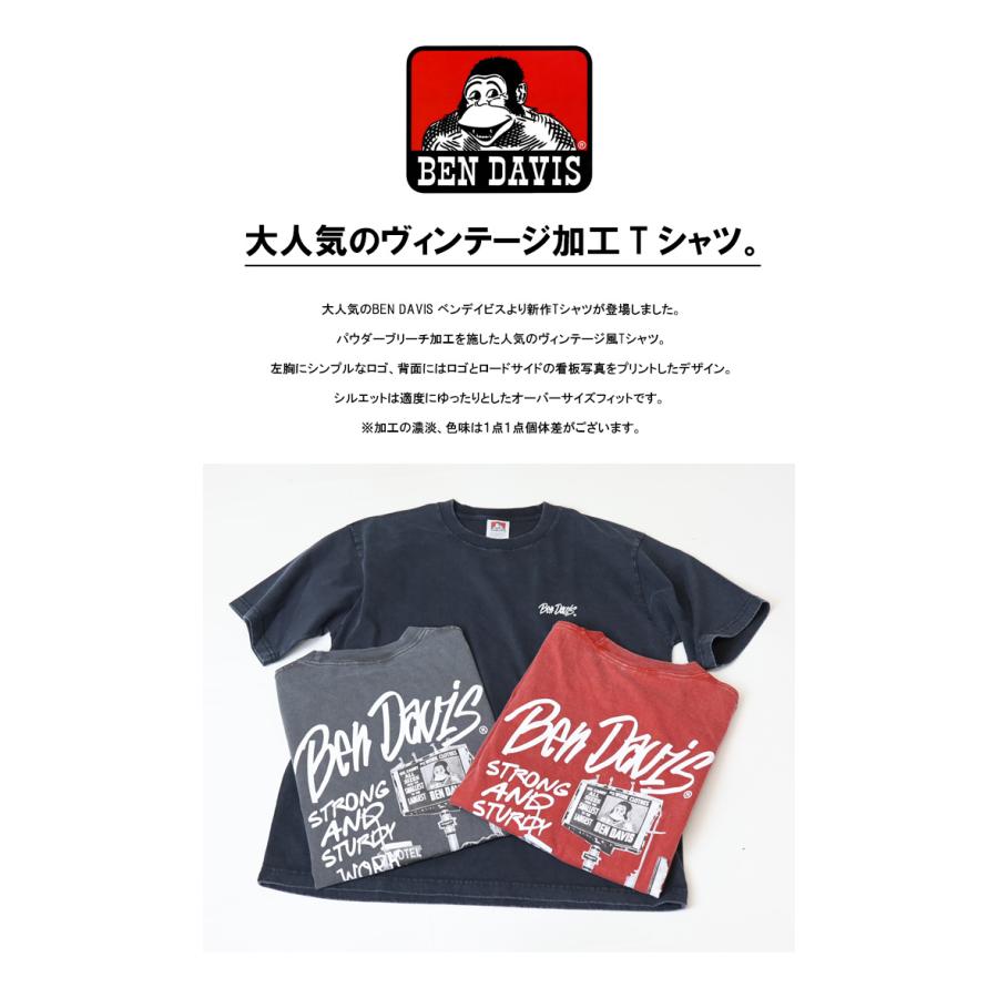BEN DAVIS（ベンデイビス） ヴィンテージ加工 プリント 半袖Tシャツ