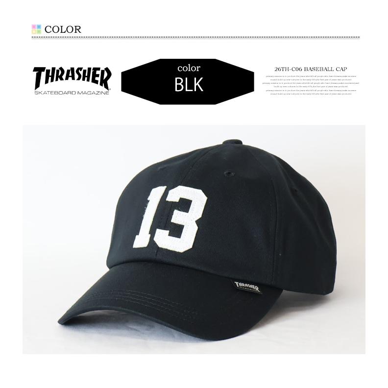 THRASHER（スラッシャー） アップリケ ベースボールキャップ 帽子