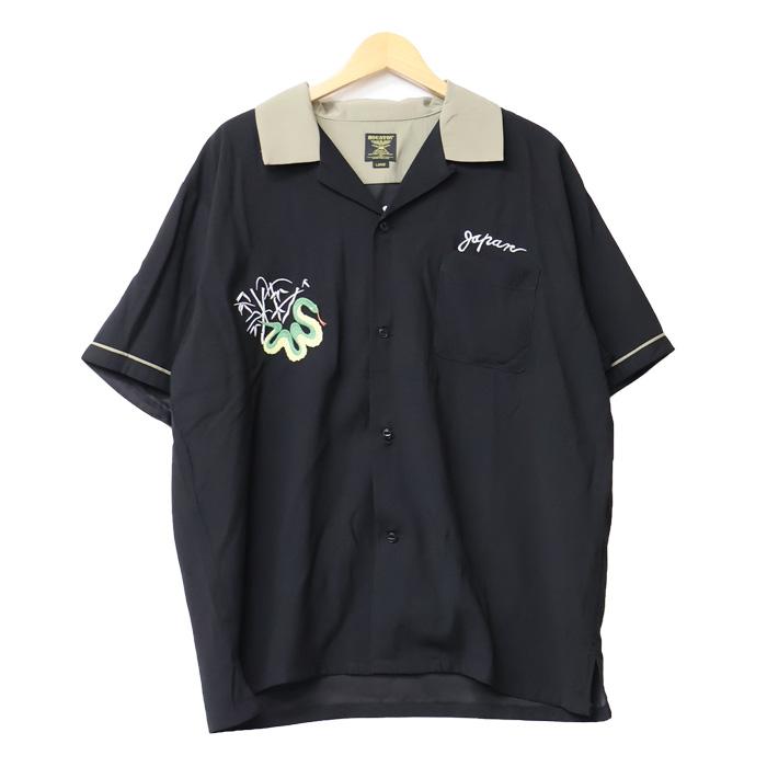 HOUSTON ヒューストン スーベニアシャツ 半袖シャツ SKULL SNAKE オープンカラーシャツ スカル スネーク 刺繍 送料無料 41279 | HOUSTON | 03