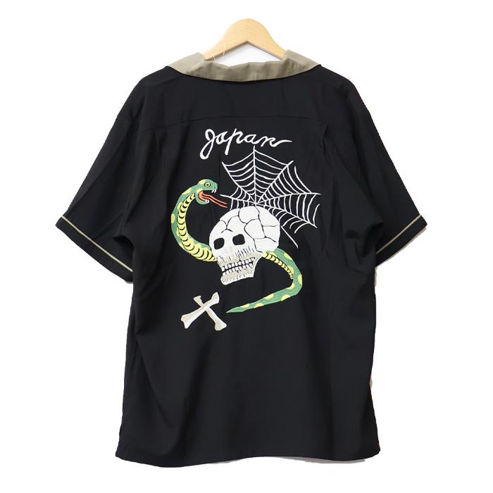 HOUSTON ヒューストン スーベニアシャツ 半袖シャツ SKULL SNAKE オープンカラーシャツ スカル スネーク 刺繍 送料無料 41279 | HOUSTON | 04