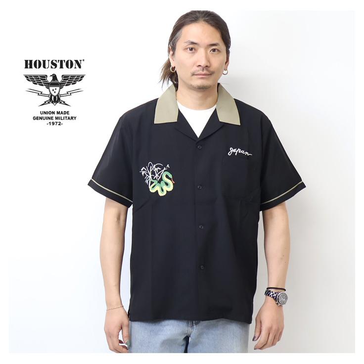 HOUSTON ヒューストン スーベニアシャツ 半袖シャツ SKULL SNAKE オープンカラーシャツ スカル スネーク 刺繍 送料無料 41279 | HOUSTON | 05