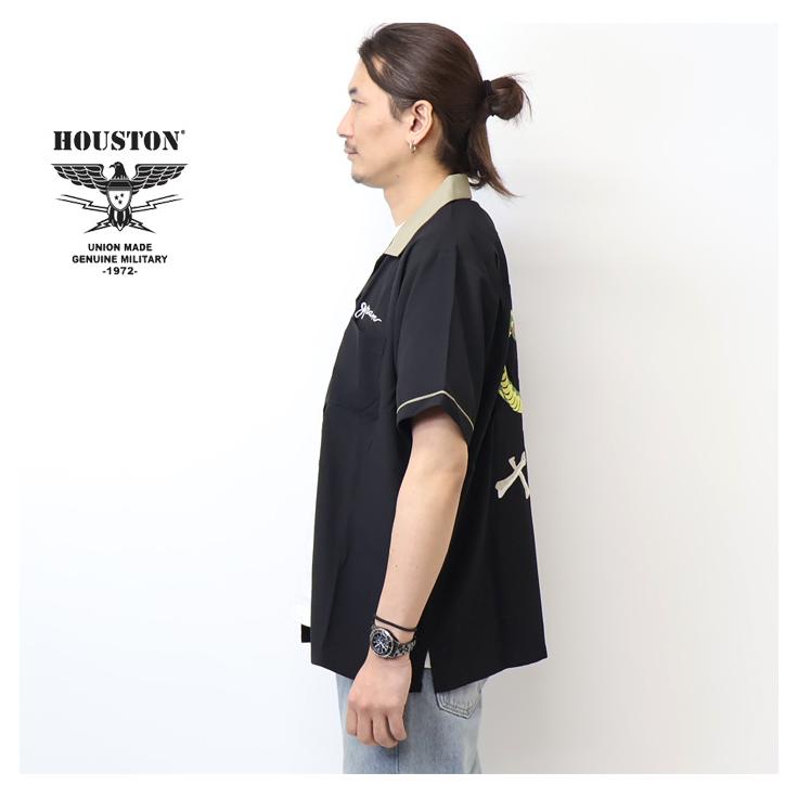 HOUSTON ヒューストン スーベニアシャツ 半袖シャツ SKULL SNAKE オープンカラーシャツ スカル スネーク 刺繍 送料無料 41279 | HOUSTON | 07