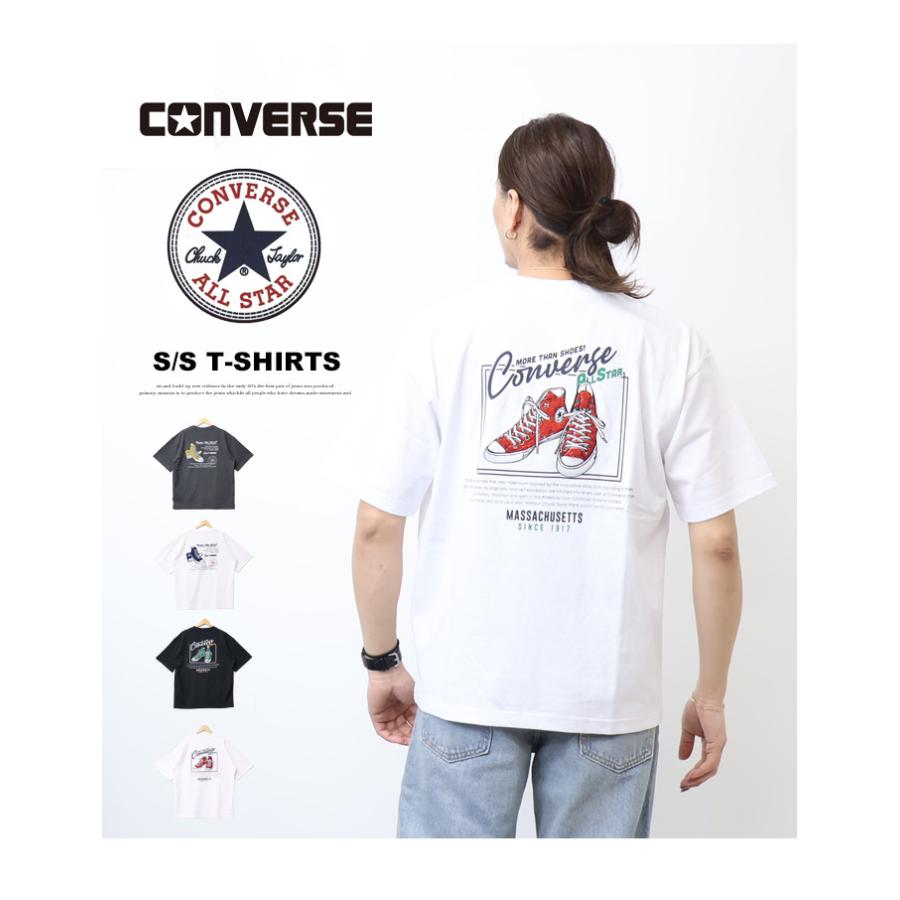 CONVERSE（コンバース） 大きいサイズ バック刺繍 半袖Tシャツ 半T