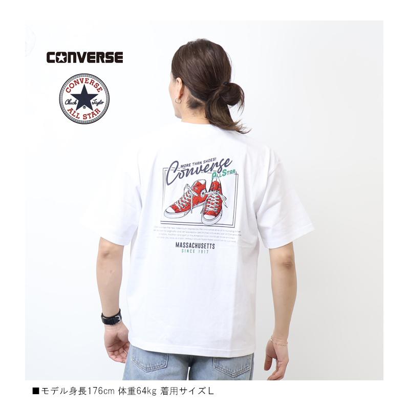 CONVERSE（コンバース） 大きいサイズ バック刺繍 半袖Tシャツ 半T