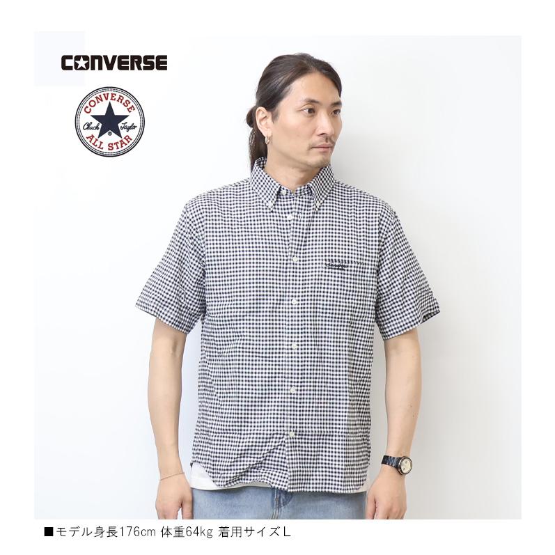 CONVERSE（コンバース） オックス素材 半袖シャツ ボタンダウンシャツ