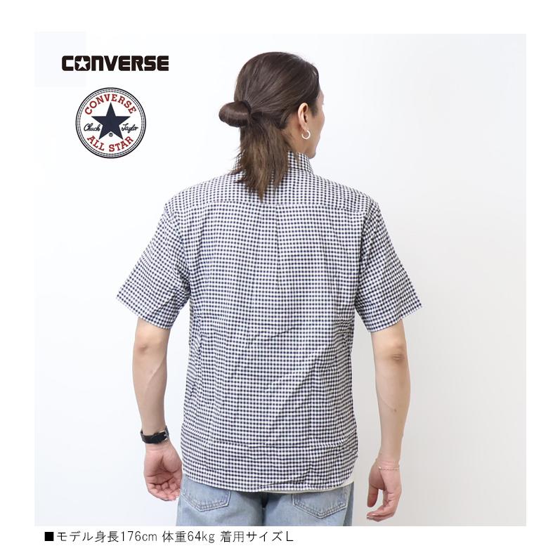 CONVERSE（コンバース） オックス素材 半袖シャツ ボタンダウンシャツ