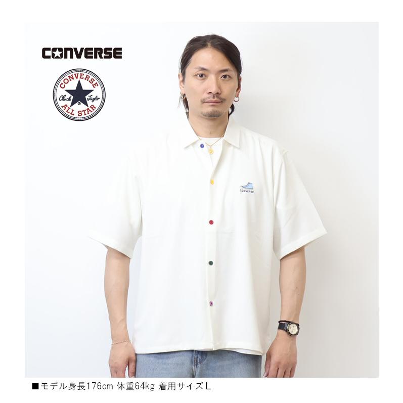 CONVERSE（コンバース） カラーボタン シューズ刺繍 半袖シャツ メンズ