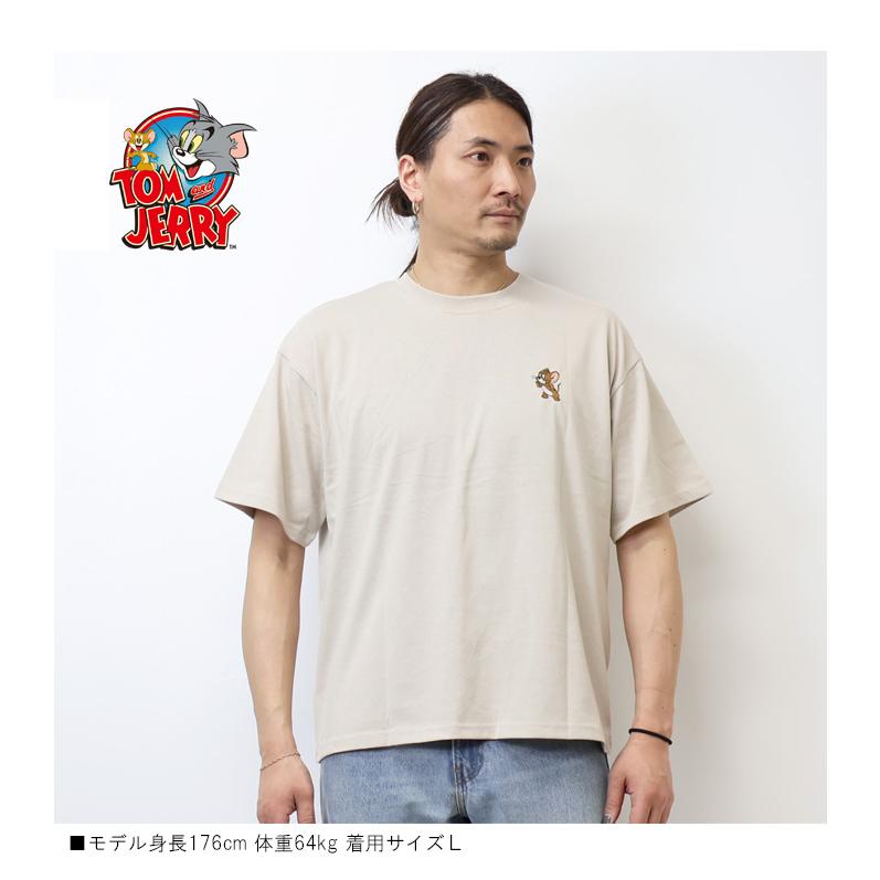 トムとジェリー サガラ刺繍 半袖Tシャツ 半T メンズ トムジェリ 6277