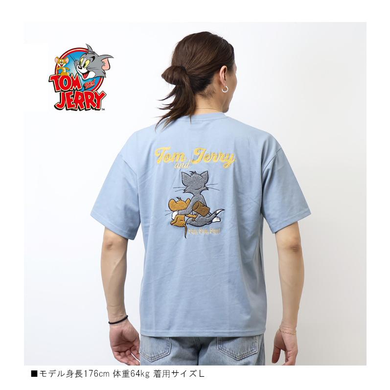 トムとジェリー サガラ刺繍 半袖Tシャツ 半T メンズ トムジェリ 6277