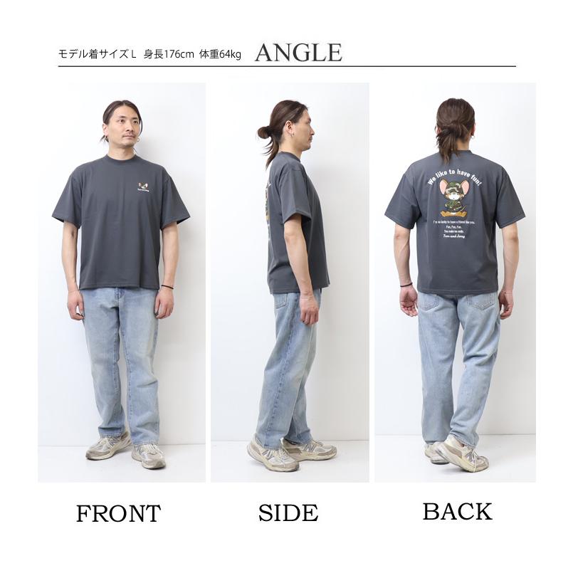 トムとジェリー サガラ刺繍 半袖Tシャツ 半T メンズ トムジェリ 6277