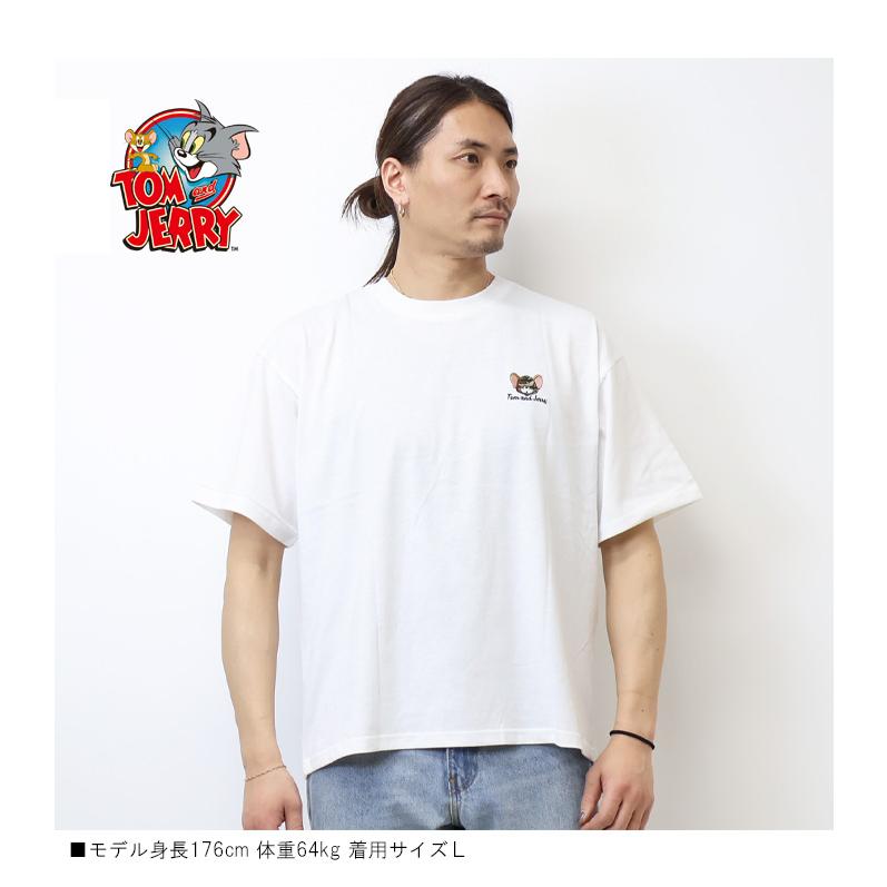 トムとジェリー サガラ刺繍 半袖Tシャツ 半T メンズ トムジェリ 6277