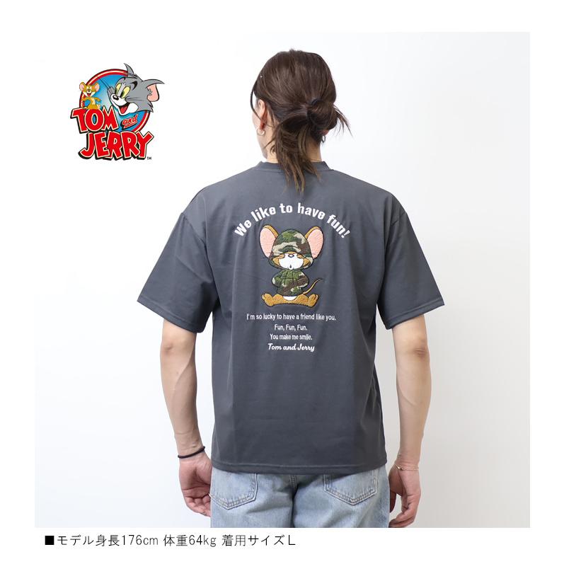 トムとジェリー サガラ刺繍 半袖Tシャツ 半T メンズ トムジェリ 6277