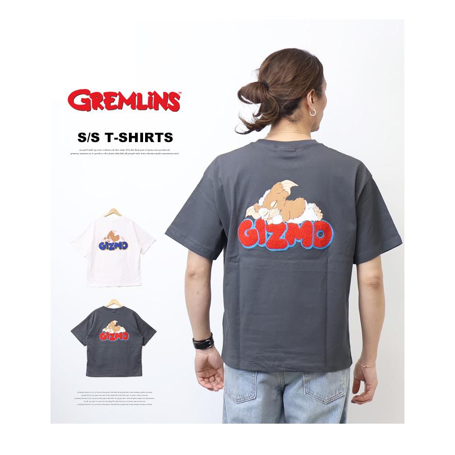 GREMLINES グレムリン プリント サガラ刺繍 半袖Tシャツ 半T ギズモ
