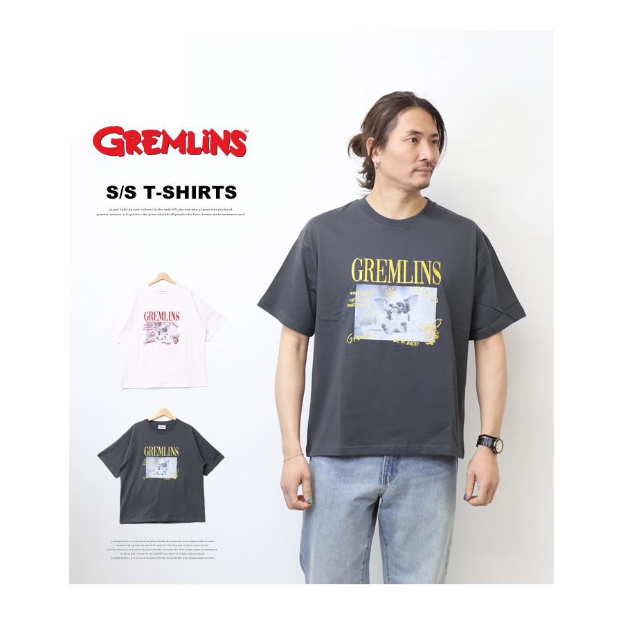GREMLINES グレムリン フォトプリント 刺繍 半袖Tシャツ 半T ギズモ