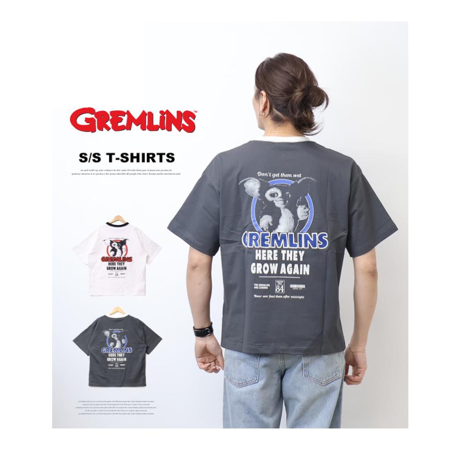GREMLINES グレムリン ヴィンテージプリント 刺繍 半袖Tシャツ 半T