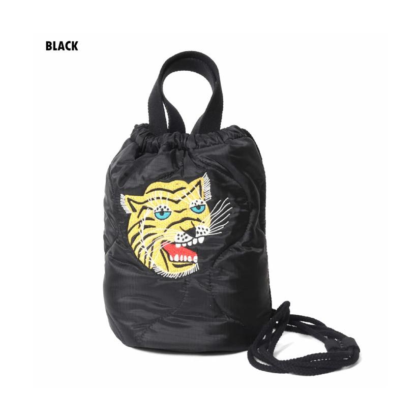 HOUSTON ヒューストン 刺繍キルティングエフェクトバッグ 虎 タイガー 手提げポーチ 手提げ袋 ショルダーバッグ 巾着 小さめ メンズ 送料無料 6844 | HOUSTON | 02