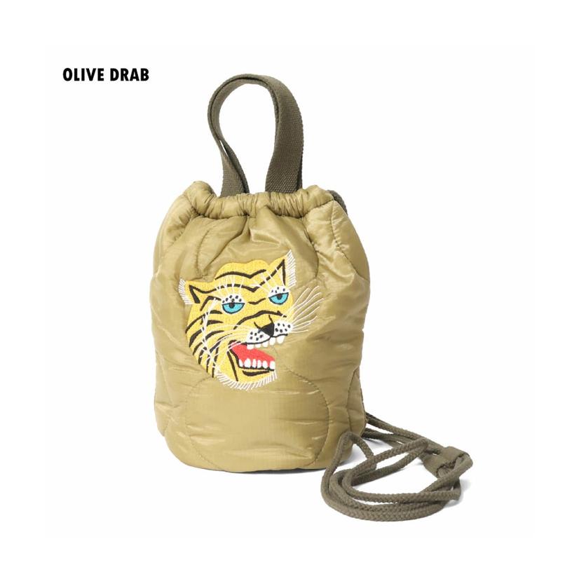 HOUSTON ヒューストン 刺繍キルティングエフェクトバッグ 虎 タイガー 手提げポーチ 手提げ袋 ショルダーバッグ 巾着 小さめ メンズ 送料無料 6844 | HOUSTON | 04