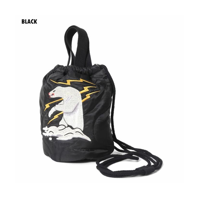 HOUSTON ヒューストン 刺繍キルティングエフェクトバッグ アラスカ 白くま 手提げポーチ 手提げ袋 ショルダーバッグ 巾着 小さめ メンズ 送料無料 6846 | HOUSTON | 02