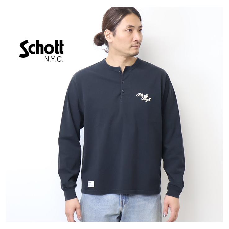 Schott N.Y.C（ショット） Schott プレンティタフ 刺繍ヘンリーネック
