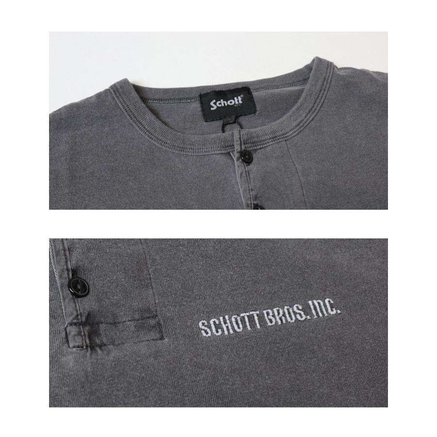 Schott N.Y.C（ショット） Schott 刺繍 ヘンリーネック Tシャツ 半袖T