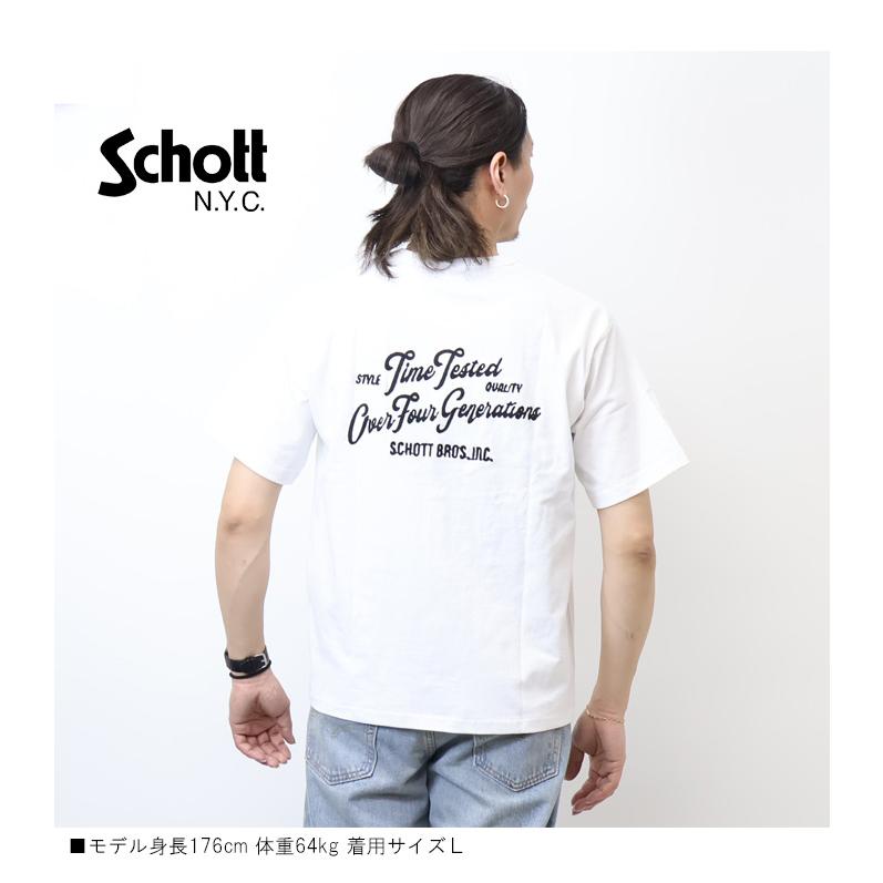 Schott N.Y.C（ショット） Schott 刺繍 ヘンリーネック Tシャツ 半袖T 