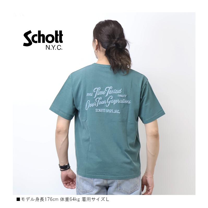 Schott N.Y.C（ショット） Schott 刺繍 ヘンリーネック Tシャツ 半袖T